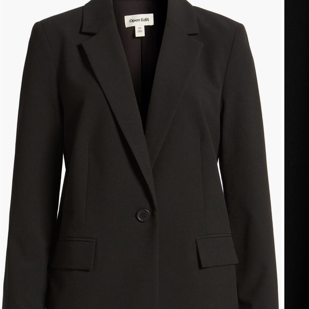 Open Edit Women's Classic Black Blazer
